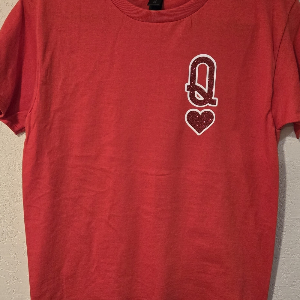 Red Graphic T-Shirt with Heart Design